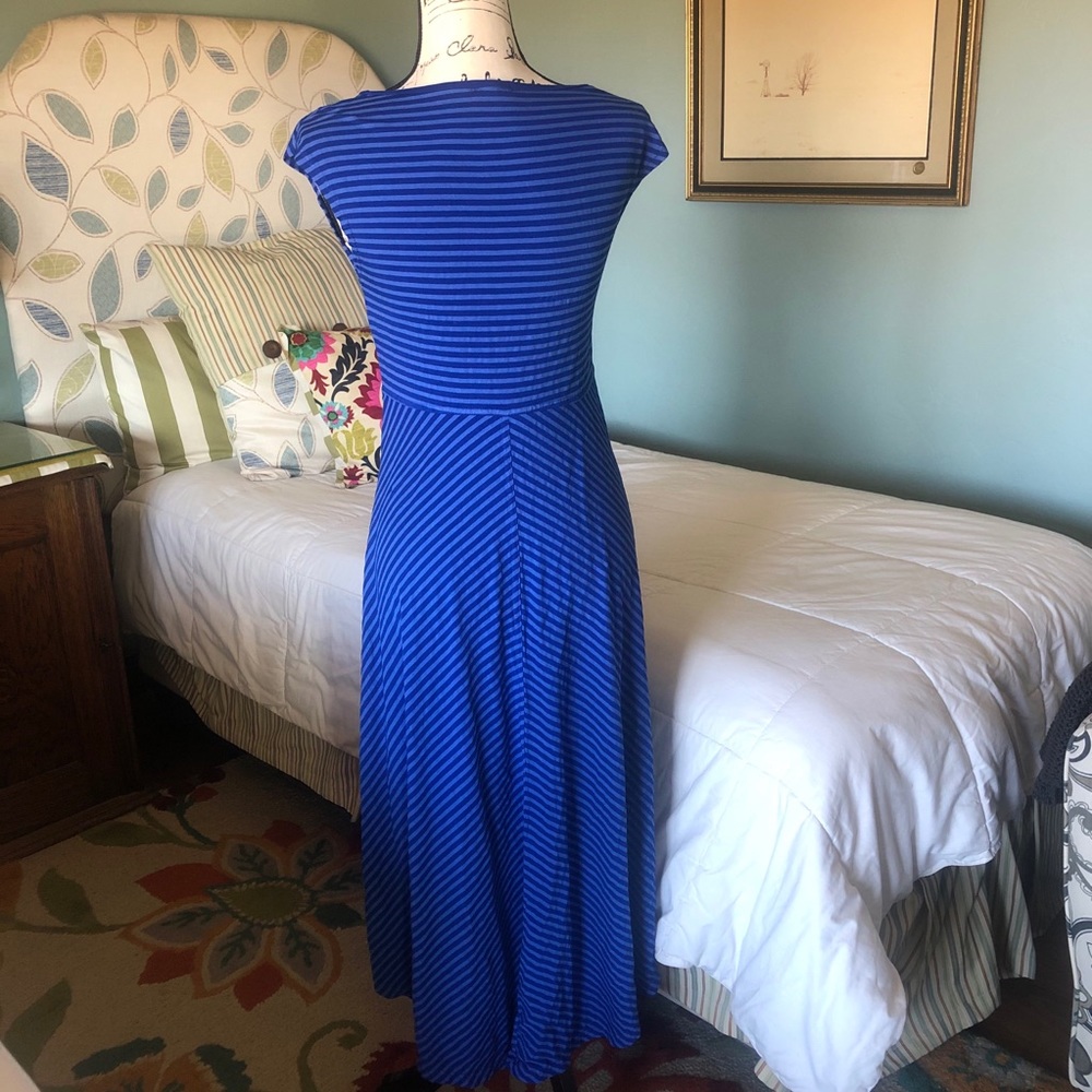 Heartstring Blue Striped High-Low Dress - Picture 3 of 3